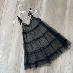 Choupette Mesh Dress sleeveless tiered girls Black (size 3-4T) layered party